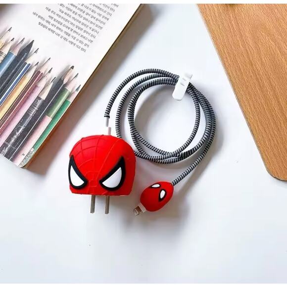Spider Man iPhone Charger Cover Cable Protectors P12 - Picture 4 of 4